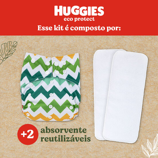 Kit Fralda Reutilizável Huggies Eco Protect - Listrado